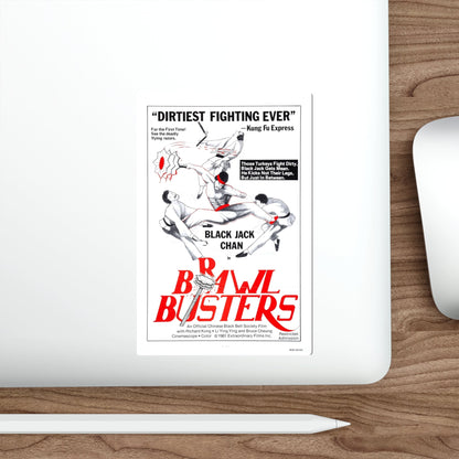 BRAWL BUSTERS 1978 Movie Poster STICKER Vinyl Die-Cut Decal-The Sticker Space