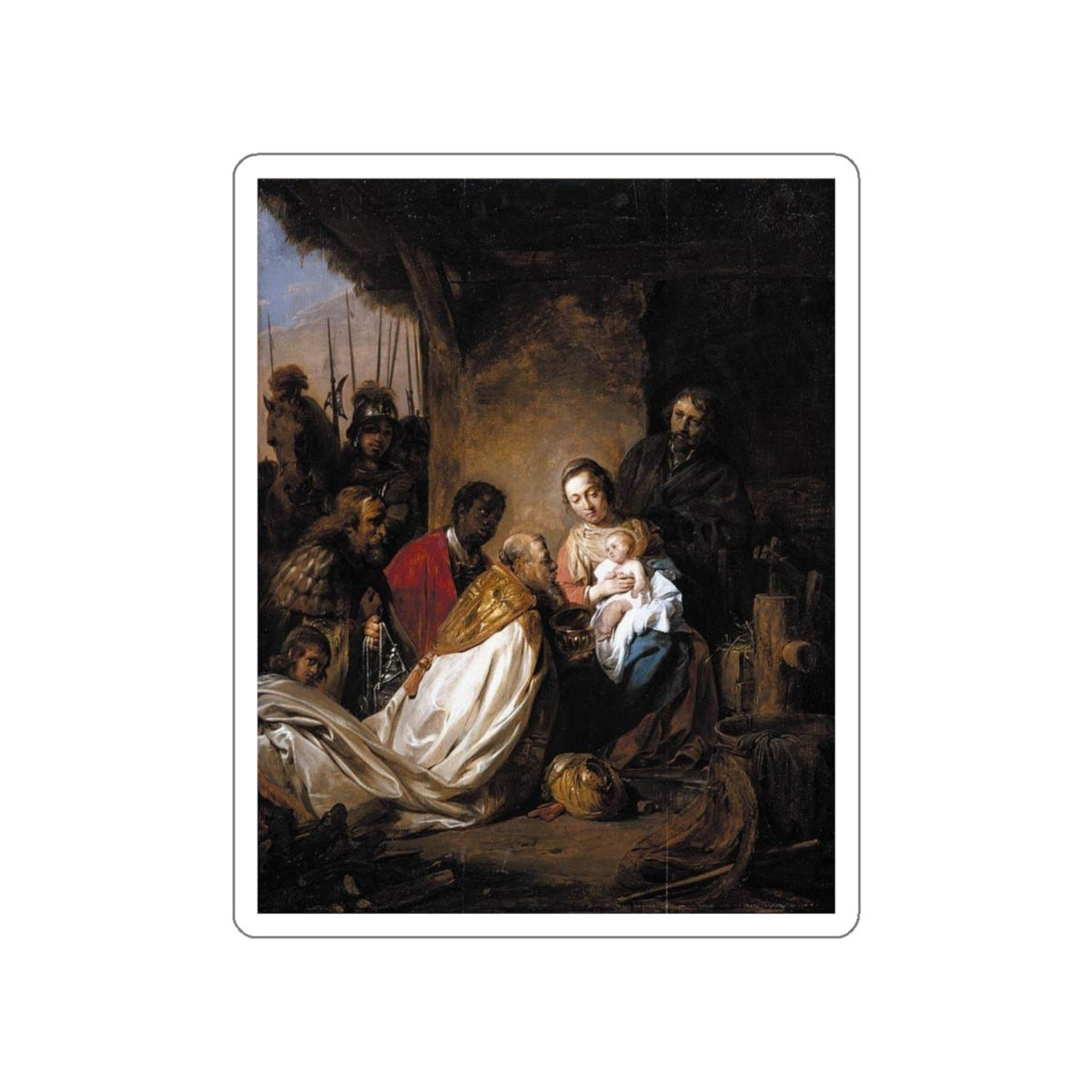 BRAY, Jan de - Adoration of the Magi (Artwork) STICKER Vinyl Die-Cut Decal-White-The Sticker Space