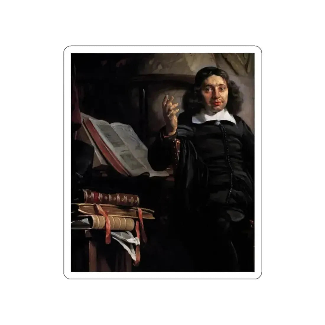 BRAY, Jan de - Haarlem Printer Abraham Casteleyn and His Wife Margarieta van Bancken (detail) (Artwork) STICKER Vinyl Die-Cut Decal - The Sticker Space