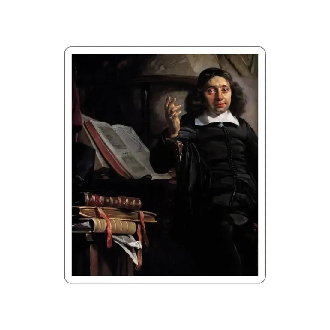 BRAY, Jan de - Haarlem Printer Abraham Casteleyn and His Wife Margarieta van Bancken (detail) (Artwork) STICKER Vinyl Die-Cut Decal White Die-Cut 6 Inch - The Sticker Space