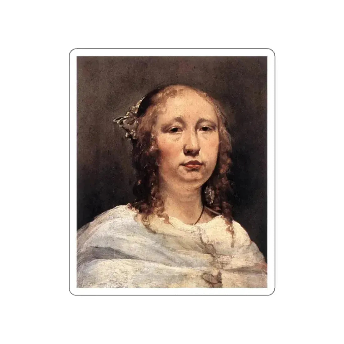 BRAY, Jan de - Portrait of a Young Woman (Artwork) STICKER Vinyl Die-Cut Decal White Die-Cut 3 Inch - The Sticker Space
