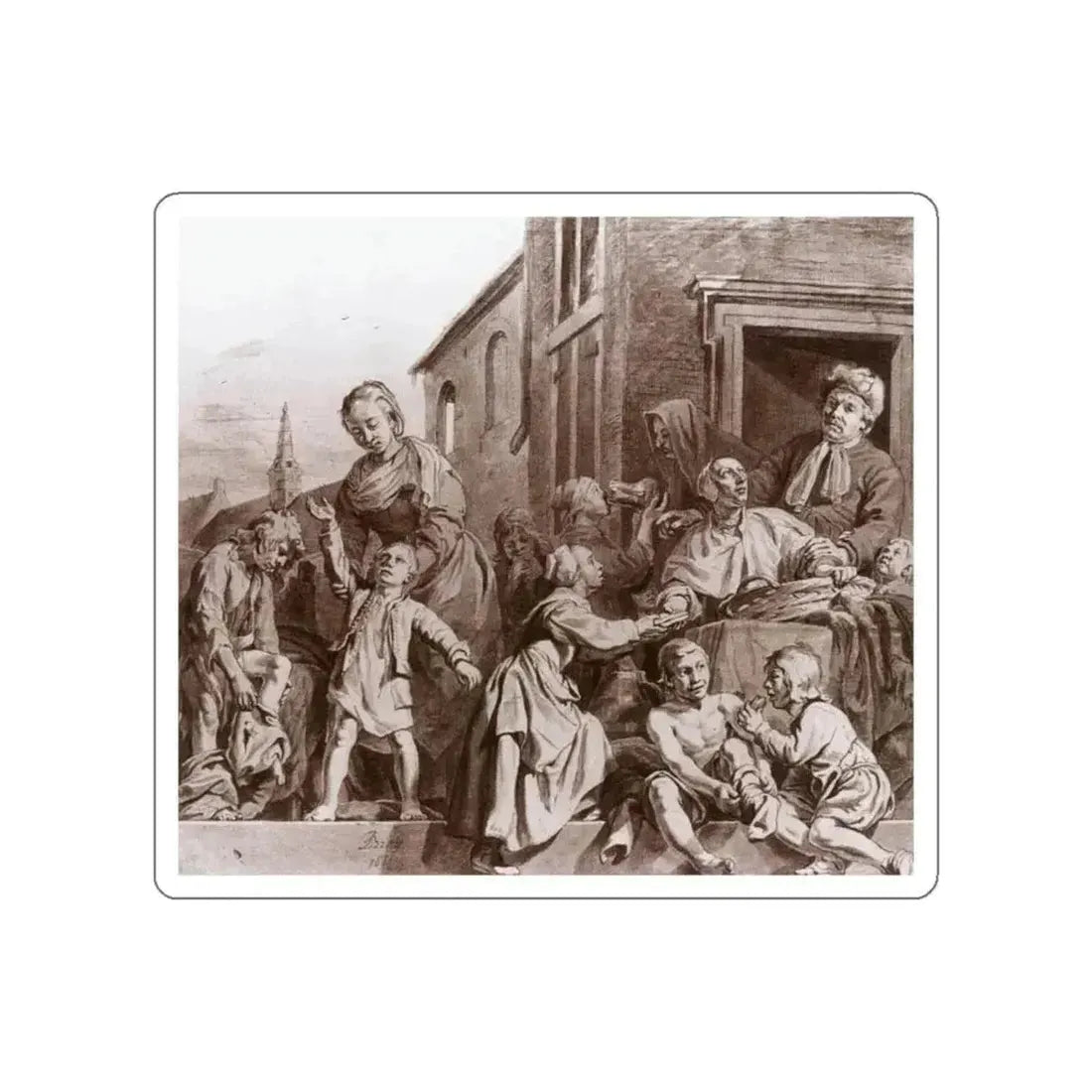 BRAY, Jan de - Tending Children in the Orphanage in Haarlem (Artwork) STICKER Vinyl Die-Cut Decal - The Sticker Space