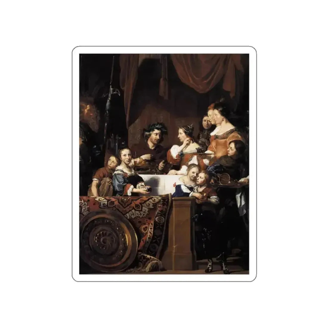 BRAY, Jan de - The de Bray Family (The Banquet of Antony and Cleopatra) (Artwork) STICKER Vinyl Die-Cut Decal - The Sticker Space