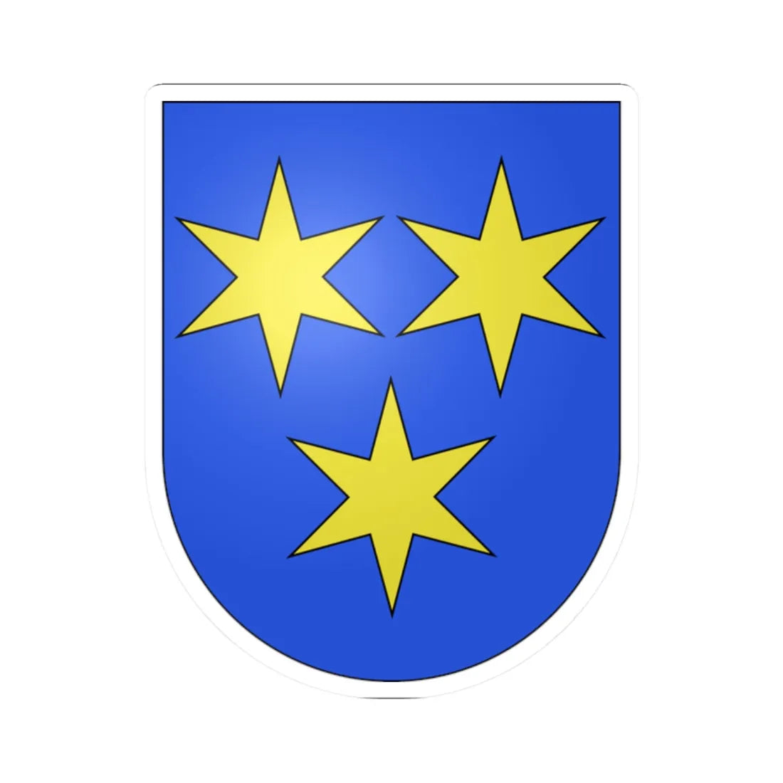 Bürchen-coat of arms (Switzerland) (Coat of Arms) STICKER Vinyl Kiss-Cut Decal 2 Inch White - The Sticker Space