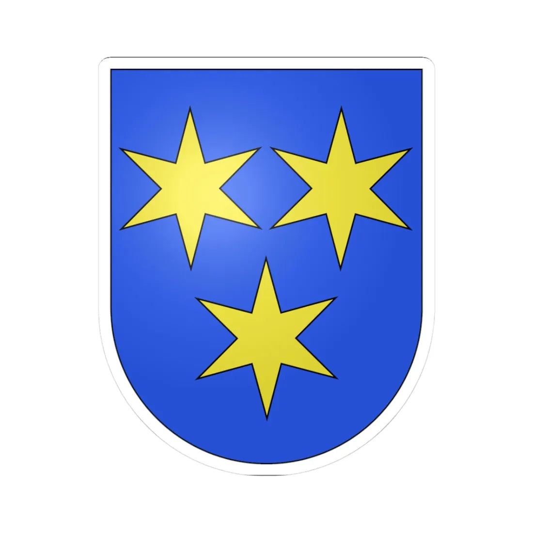 Bürchen-coat of arms (Switzerland) (Coat of Arms) STICKER Vinyl Kiss-Cut Decal 3 Inch White - The Sticker Space
