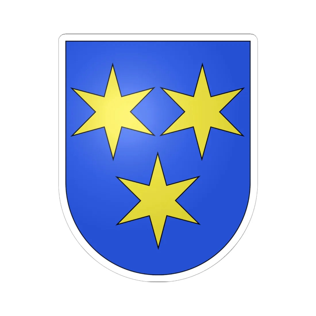 Bürchen-coat of arms (Switzerland) (Coat of Arms) STICKER Vinyl Kiss-Cut Decal 6 Inch White - The Sticker Space