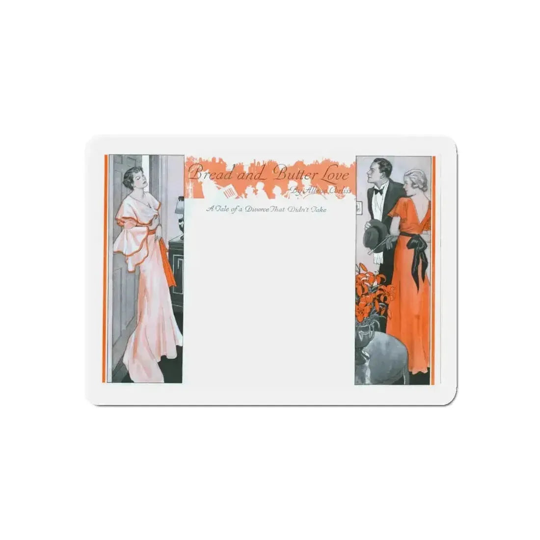 Bread and Butter Love, 1933 (Magazine Illustration) Refrigerator Magnet 4 Inch Die-Cut - The Sticker Space