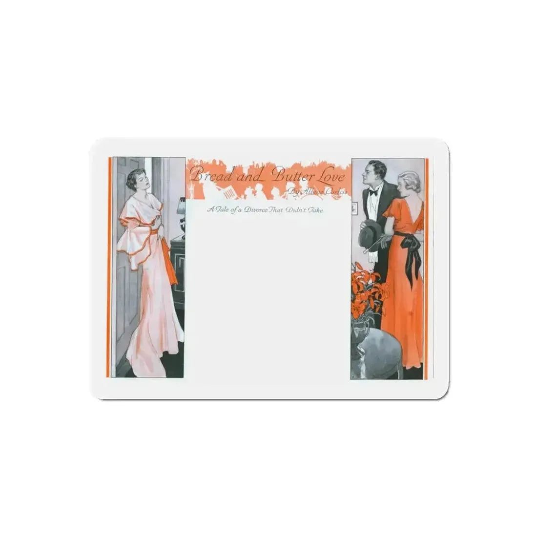 Bread and Butter Love, 1933 (Magazine Illustration) Refrigerator Magnet - The Sticker Space