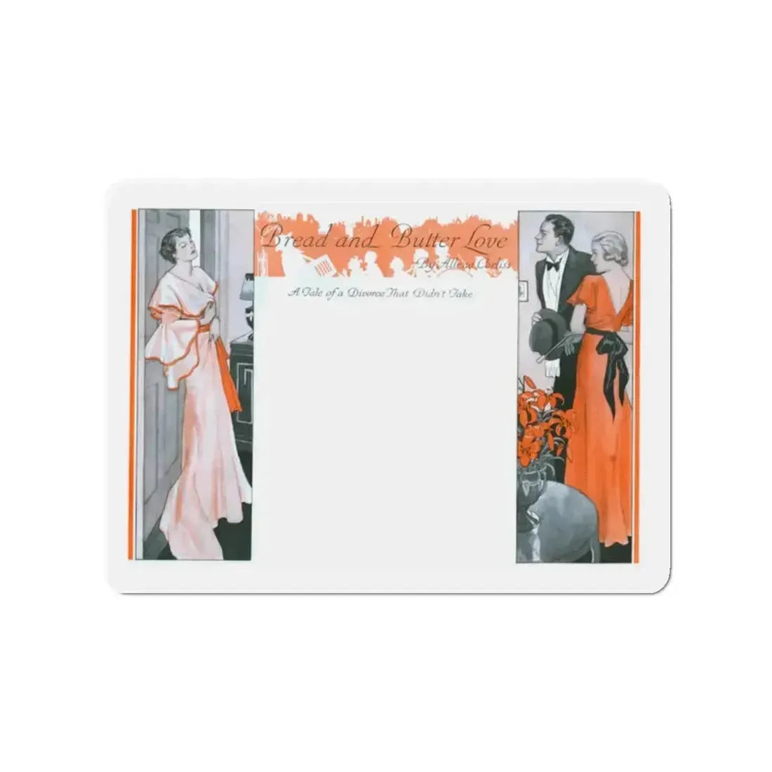Bread and Butter Love, 1933 (Magazine Illustration) Refrigerator Magnet - The Sticker Space