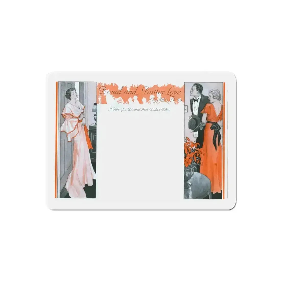 Bread and Butter Love, 1933 (Magazine Illustration) Refrigerator Magnet - The Sticker Space