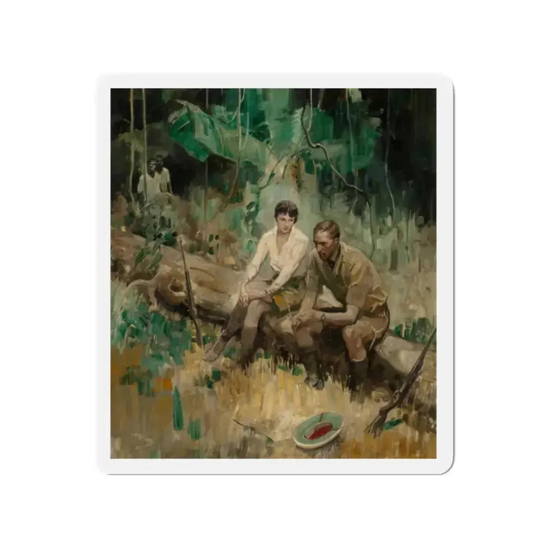 Break from the Hunt, 1925 (Magazine Illustration) Refrigerator Magnet 2 Inch Die-Cut - The Sticker Space