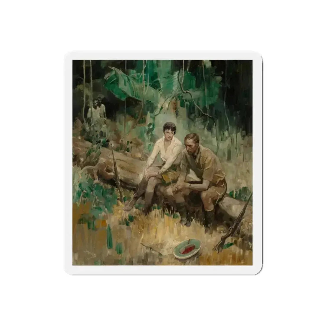 Break from the Hunt, 1925 (Magazine Illustration) Refrigerator Magnet 4 Inch Die-Cut - The Sticker Space