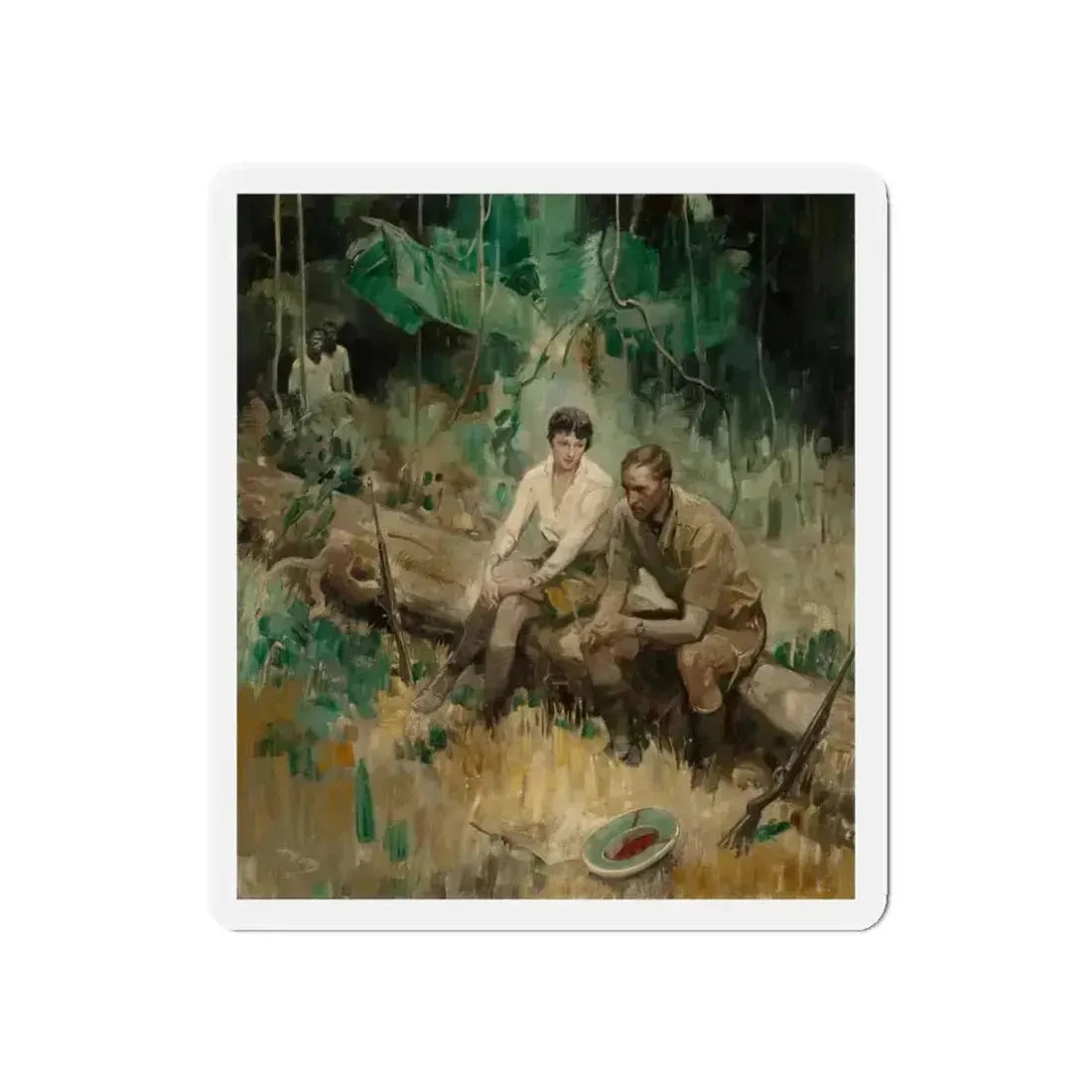 Break from the Hunt, 1925 (Magazine Illustration) Refrigerator Magnet - The Sticker Space
