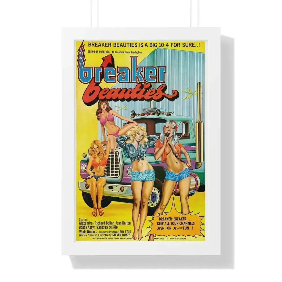 BREAKER BEAUTIES 1977 - Framed Movie Poster 16″ x 24″ White - The Sticker Space