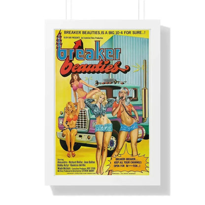 BREAKER BEAUTIES 1977 - Framed Movie Poster 16″ x 24″ White - The Sticker Space