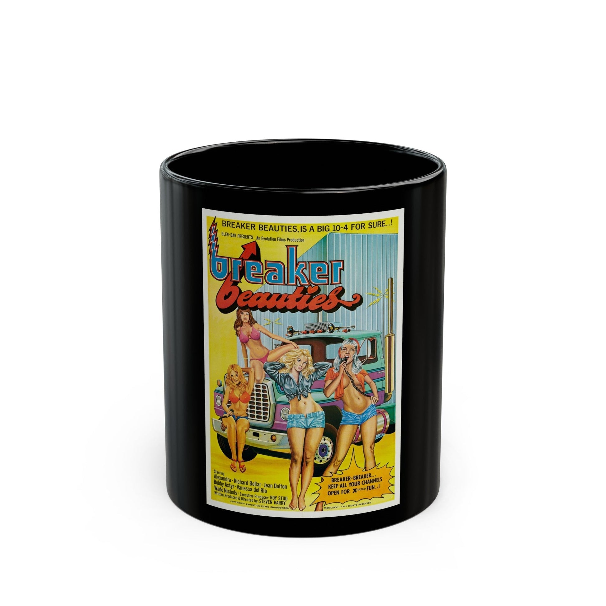 BREAKER BEAUTIES 1977 Movie Poster - Black Coffee Mug-11oz-The Sticker Space