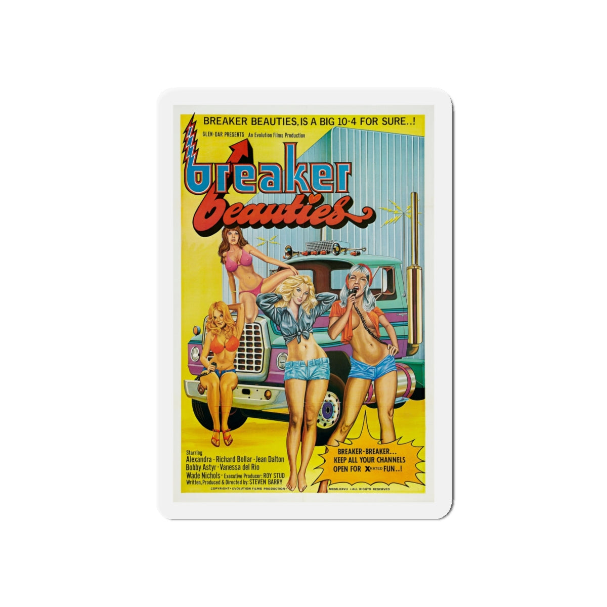 BREAKER BEAUTIES 1977 Movie Poster - Die-Cut Magnet-5" x 5"-The Sticker Space