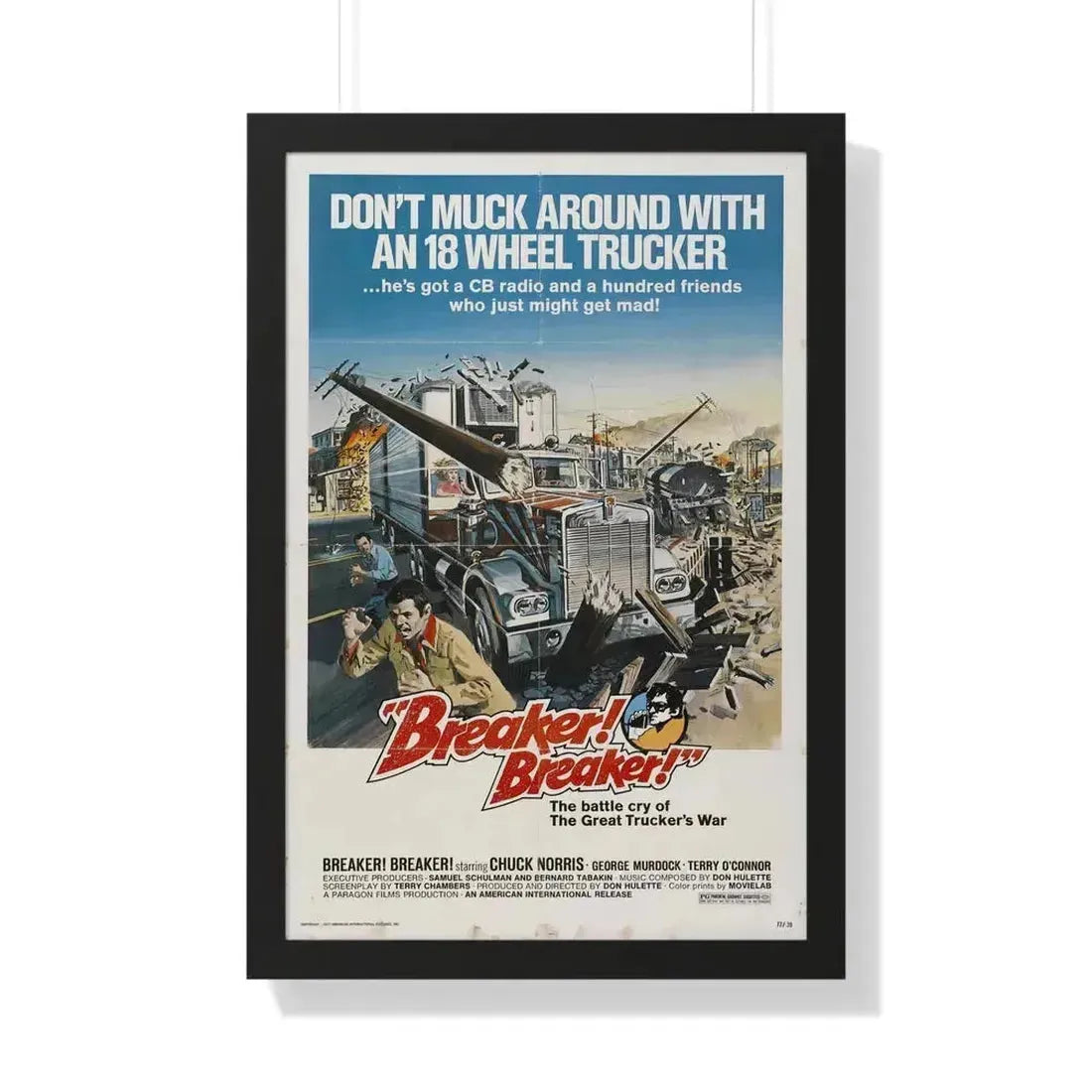 BREAKER BREAKER 1977 - Framed Movie Poster 20" x 30" Black - The Sticker Space