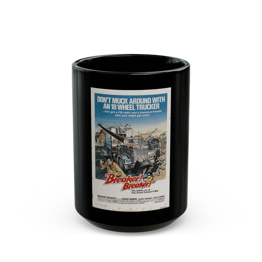 BREAKER BREAKER 1977 Movie Poster - Black Coffee Mug-15oz-The Sticker Space