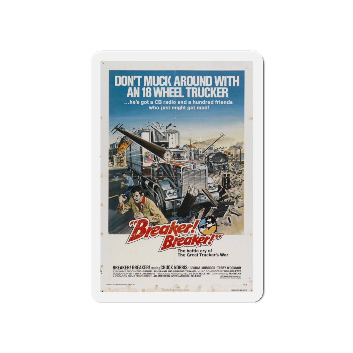 BREAKER BREAKER 1977 Movie Poster - Die-Cut Magnet-5" x 5"-The Sticker Space