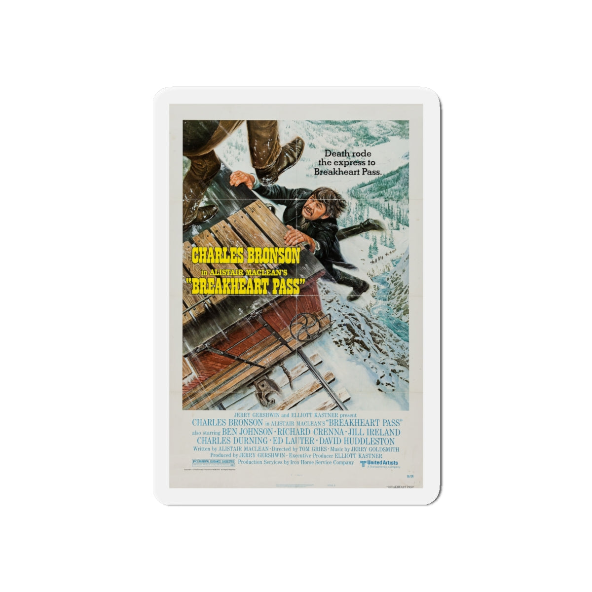 BREAKHEART PASS 1975 Movie Poster - Die-Cut Magnet-6 × 6"-The Sticker Space