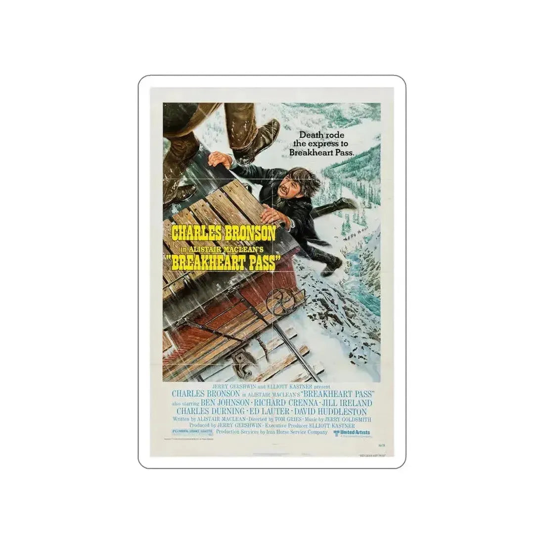 BREAKHEART PASS 1975 Movie Poster STICKER Vinyl Die-Cut Decal 5 Inch - The Sticker Space