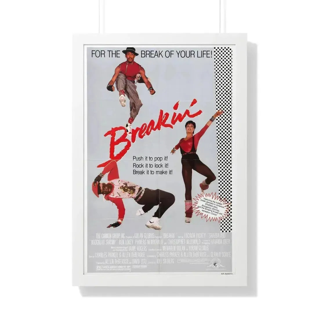 BREAKIN' 1984 - Framed Movie Poster 20" x 30" White - The Sticker Space