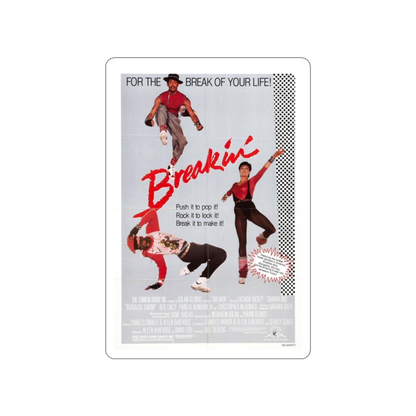 BREAKIN' 1984 Movie Poster STICKER Vinyl Die-Cut Decal-2 Inch-The Sticker Space