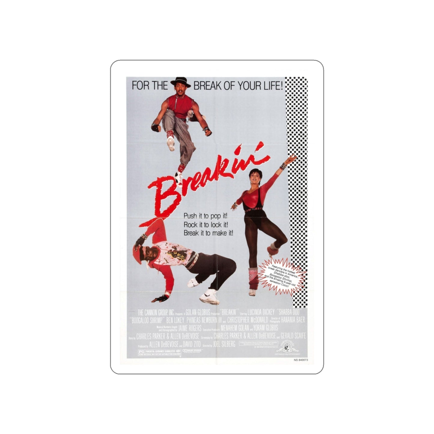 BREAKIN' 1984 Movie Poster STICKER Vinyl Die-Cut Decal-3 Inch-The Sticker Space