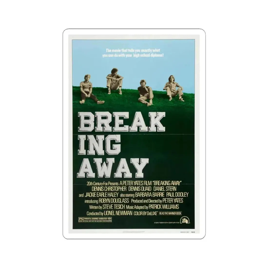 Breaking Away 1979 Movie Poster - STICKER Vinyl Kiss-Cut Decal 4 Inch White - The Sticker Space
