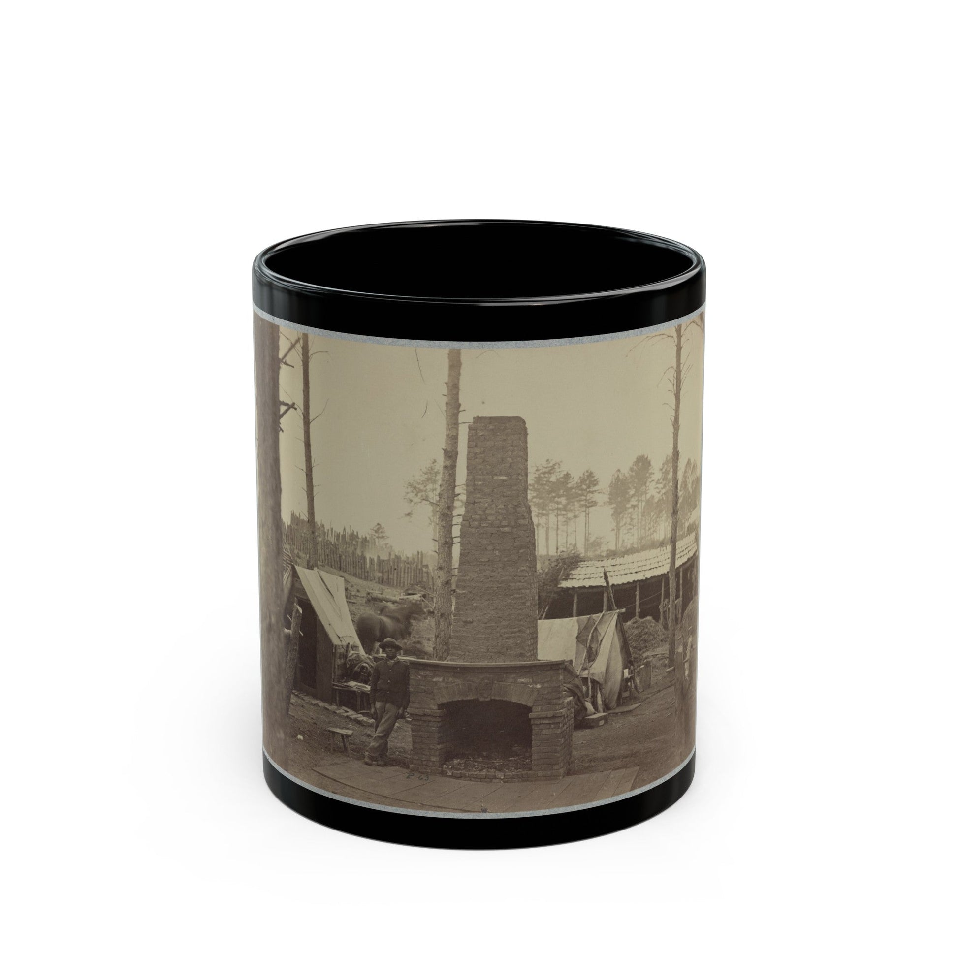 Breaking Camp, Brandy Station, Va. (U.S. Civil War) Black Coffee Mug-11oz-The Sticker Space