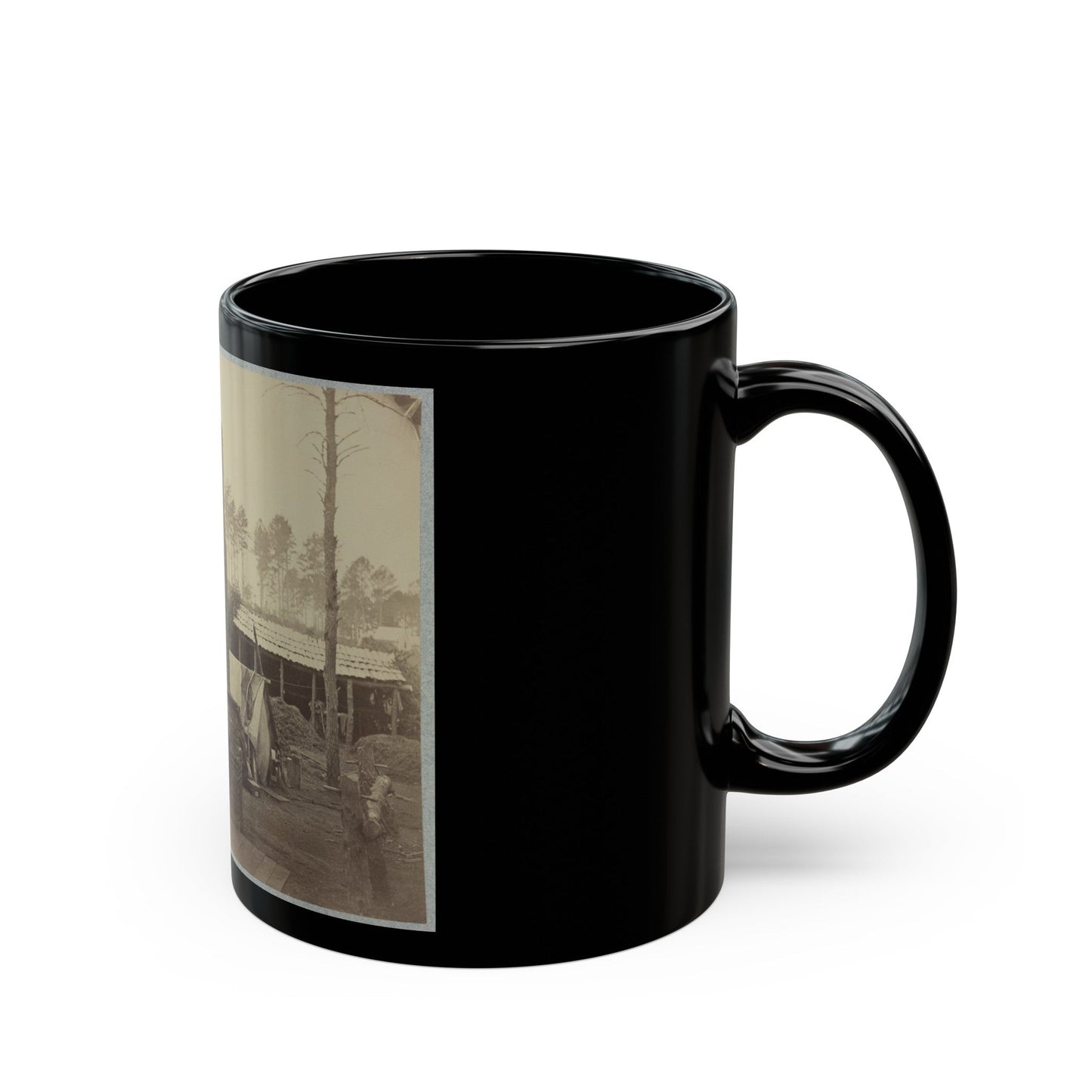 Breaking Camp, Brandy Station, Va. (U.S. Civil War) Black Coffee Mug-The Sticker Space