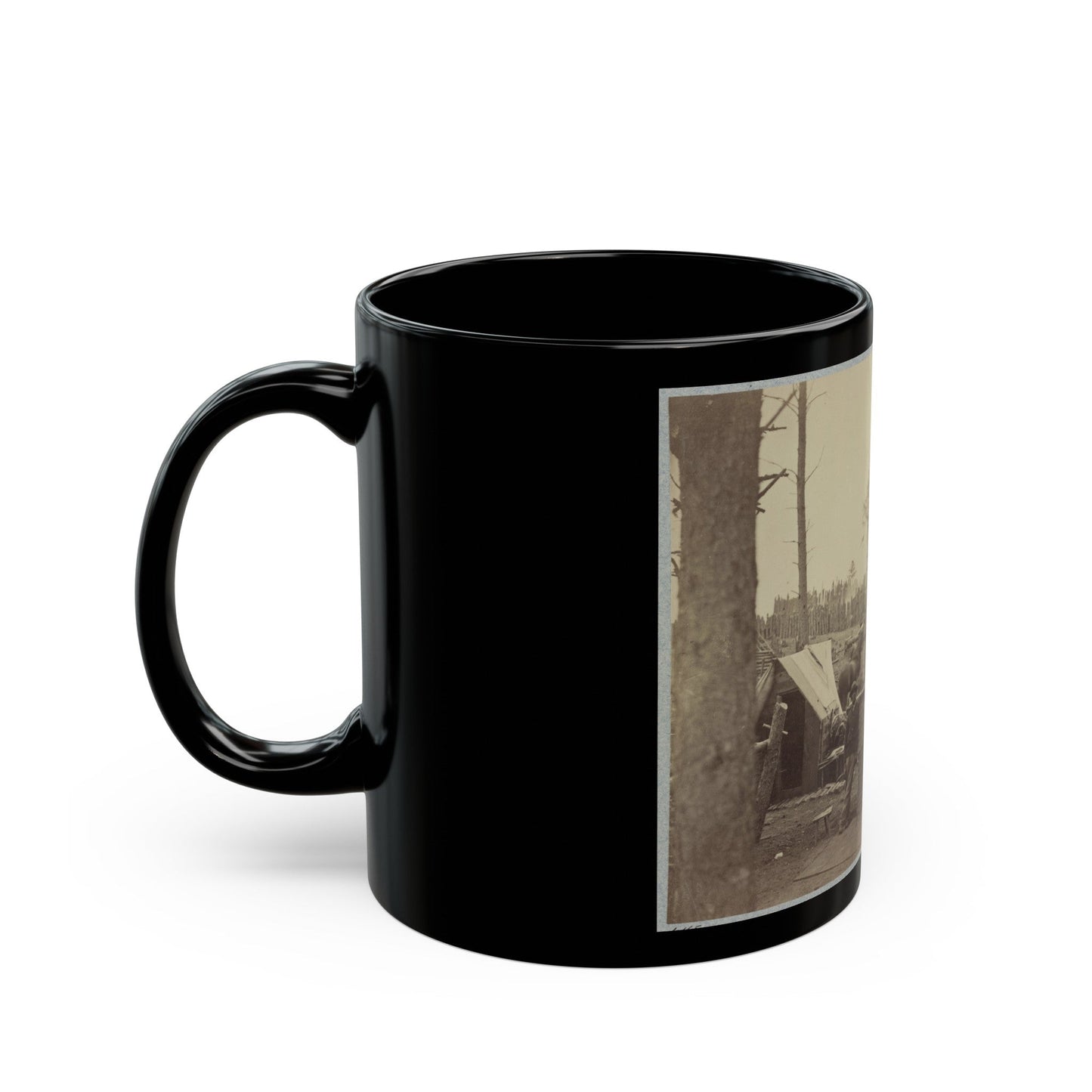 Breaking Camp, Brandy Station, Va. (U.S. Civil War) Black Coffee Mug-The Sticker Space