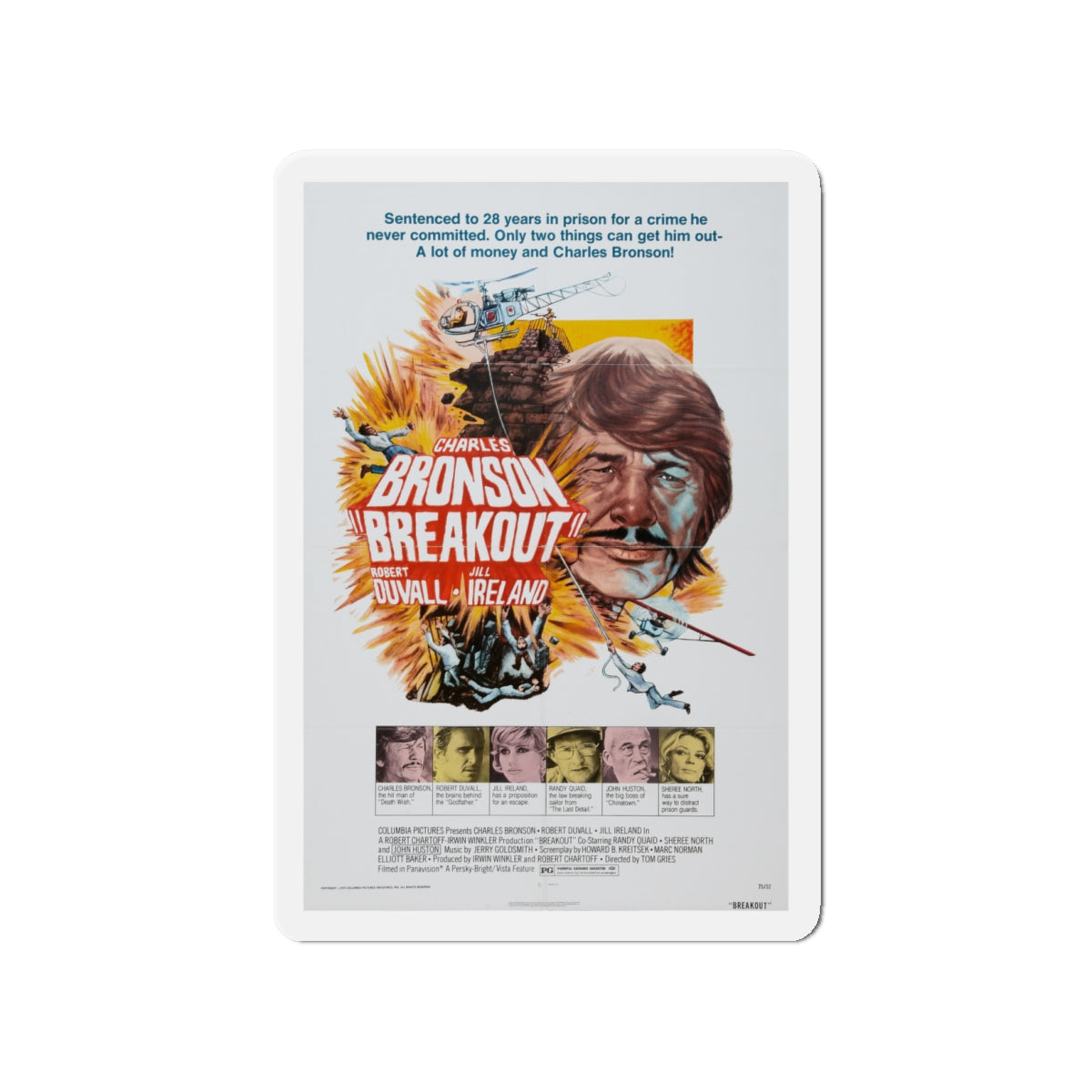 BREAKOUT 1975 Movie Poster - Die-Cut Magnet-4" x 4"-The Sticker Space