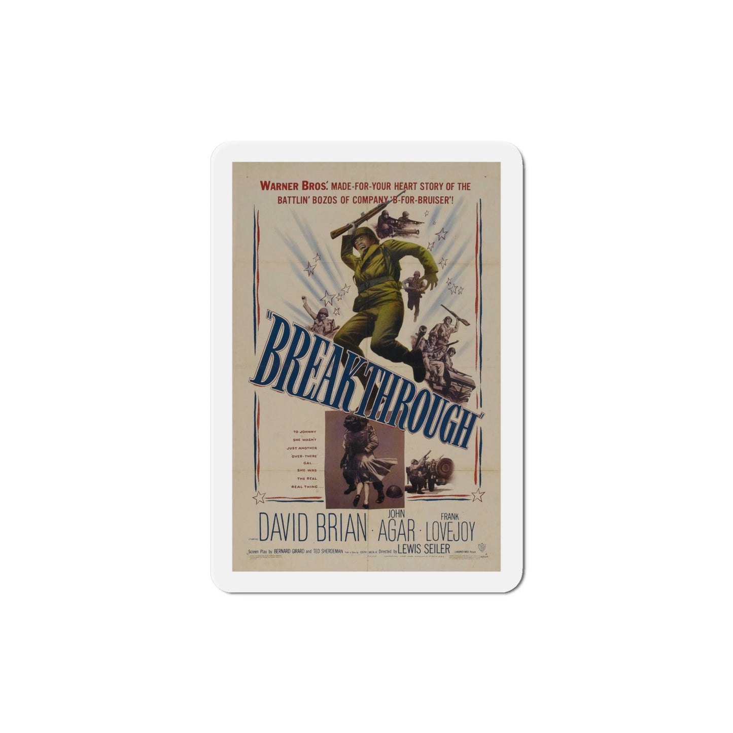 Breakthrough 1950 Movie Poster Die-Cut Magnet-4 Inch-The Sticker Space