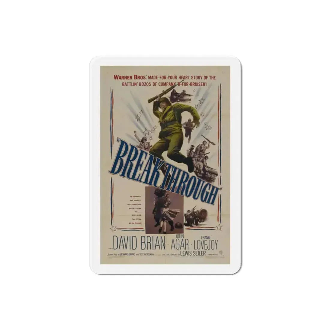 Breakthrough 1950 Movie Poster Refrigerator Magnet 2 Inch - The Sticker Space