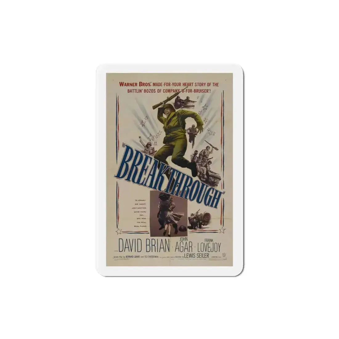 Breakthrough 1950 Movie Poster Refrigerator Magnet 3 Inch - The Sticker Space