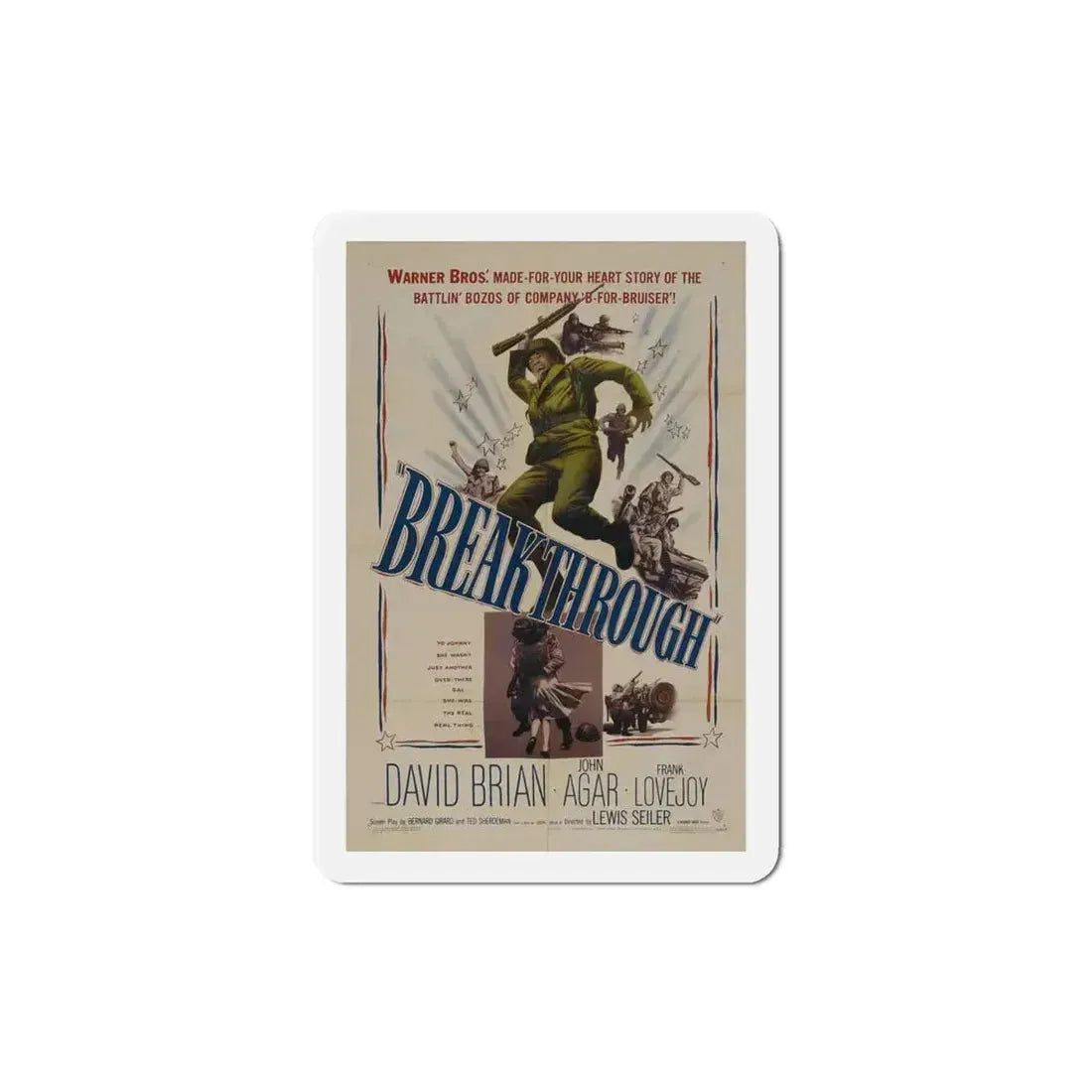Breakthrough 1950 Movie Poster Refrigerator Magnet 4 Inch - The Sticker Space