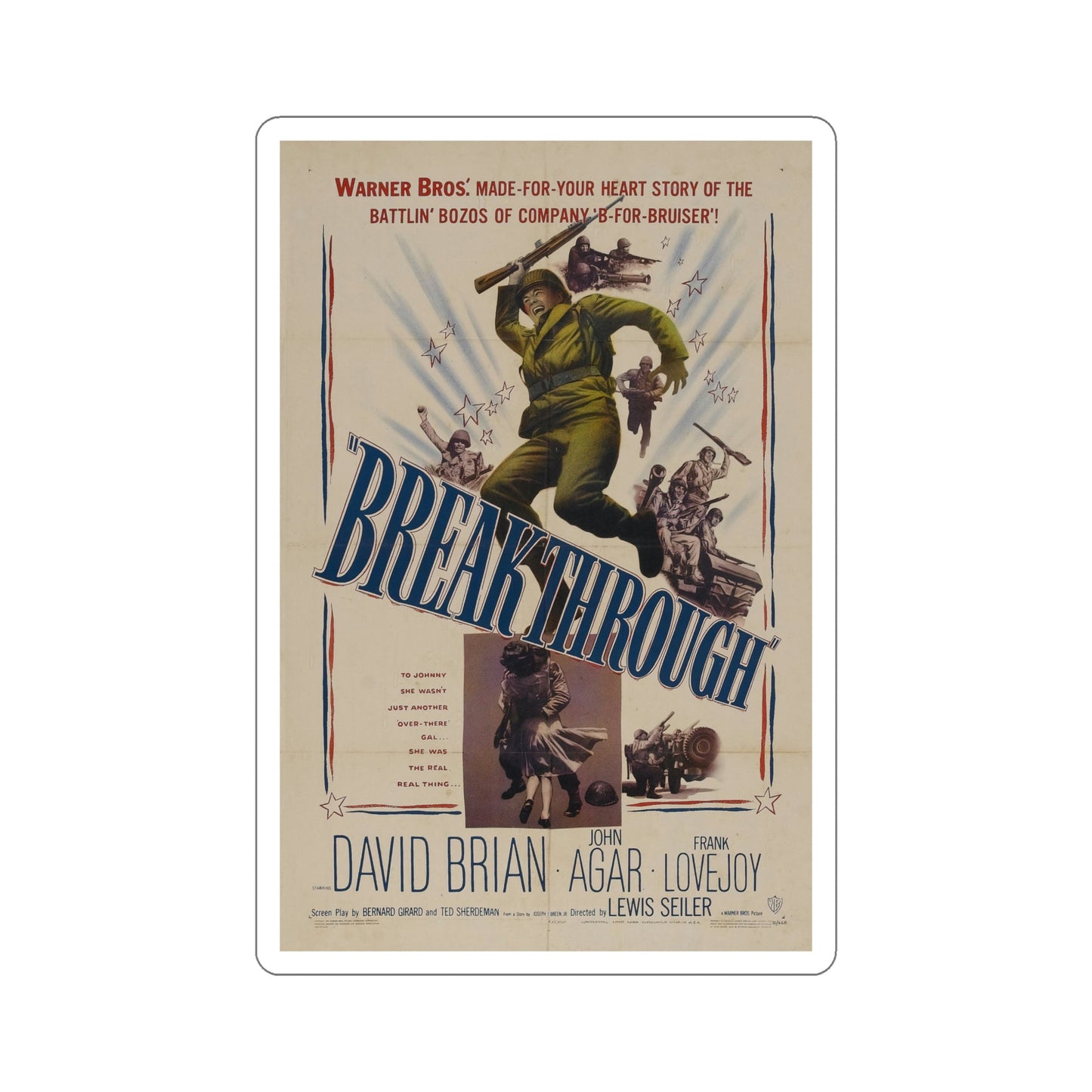 Breakthrough 1950 Movie Poster STICKER Vinyl Die-Cut Decal-5 Inch-The Sticker Space