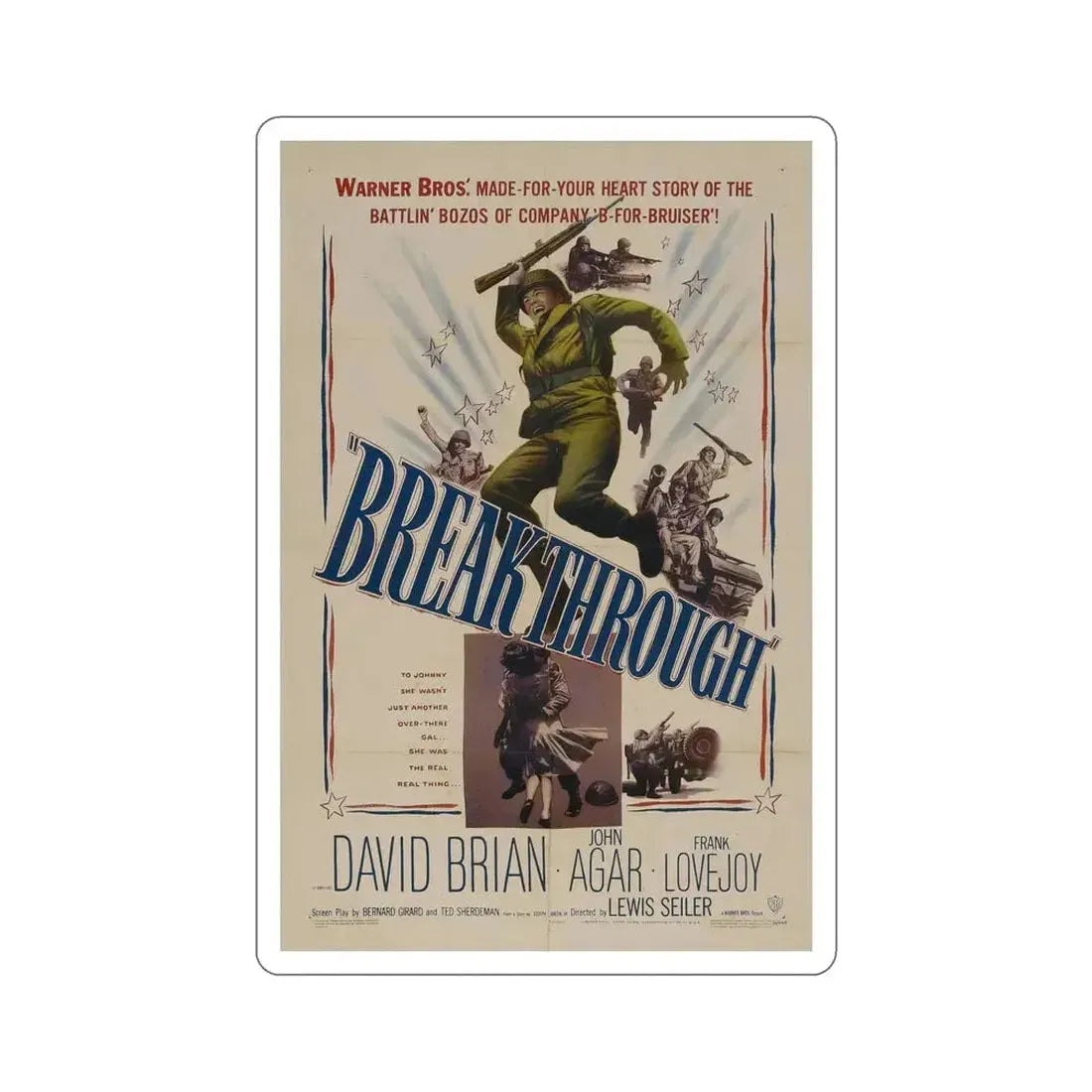 Breakthrough 1950 Movie Poster STICKER Vinyl Die-Cut Decal - The Sticker Space