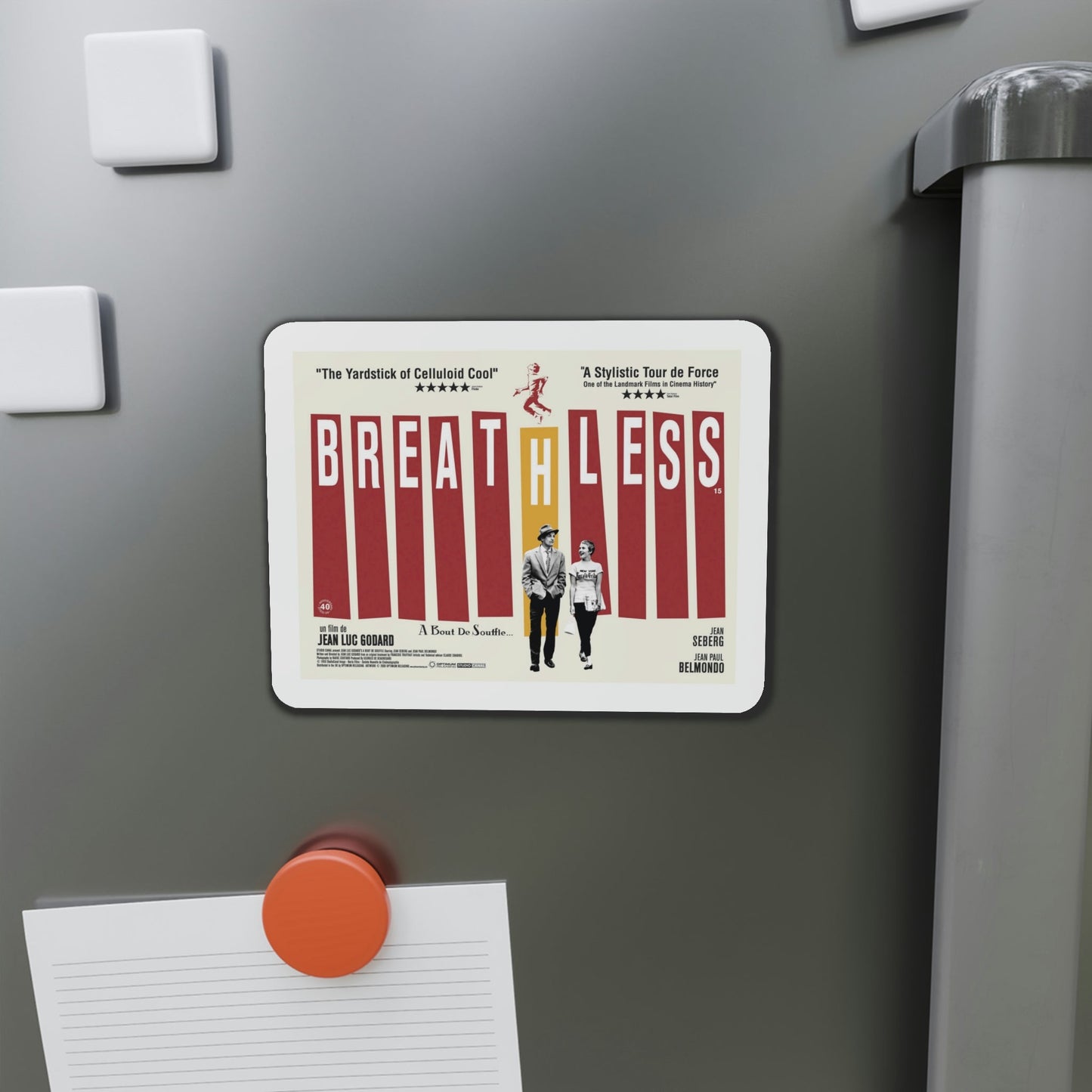 Breathless 1960 Movie Poster Die-Cut Magnet-The Sticker Space