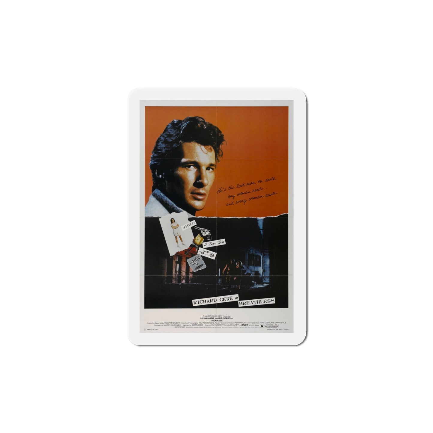 Breathless 1983 Movie Poster Die-Cut Magnet-5" x 5"-The Sticker Space