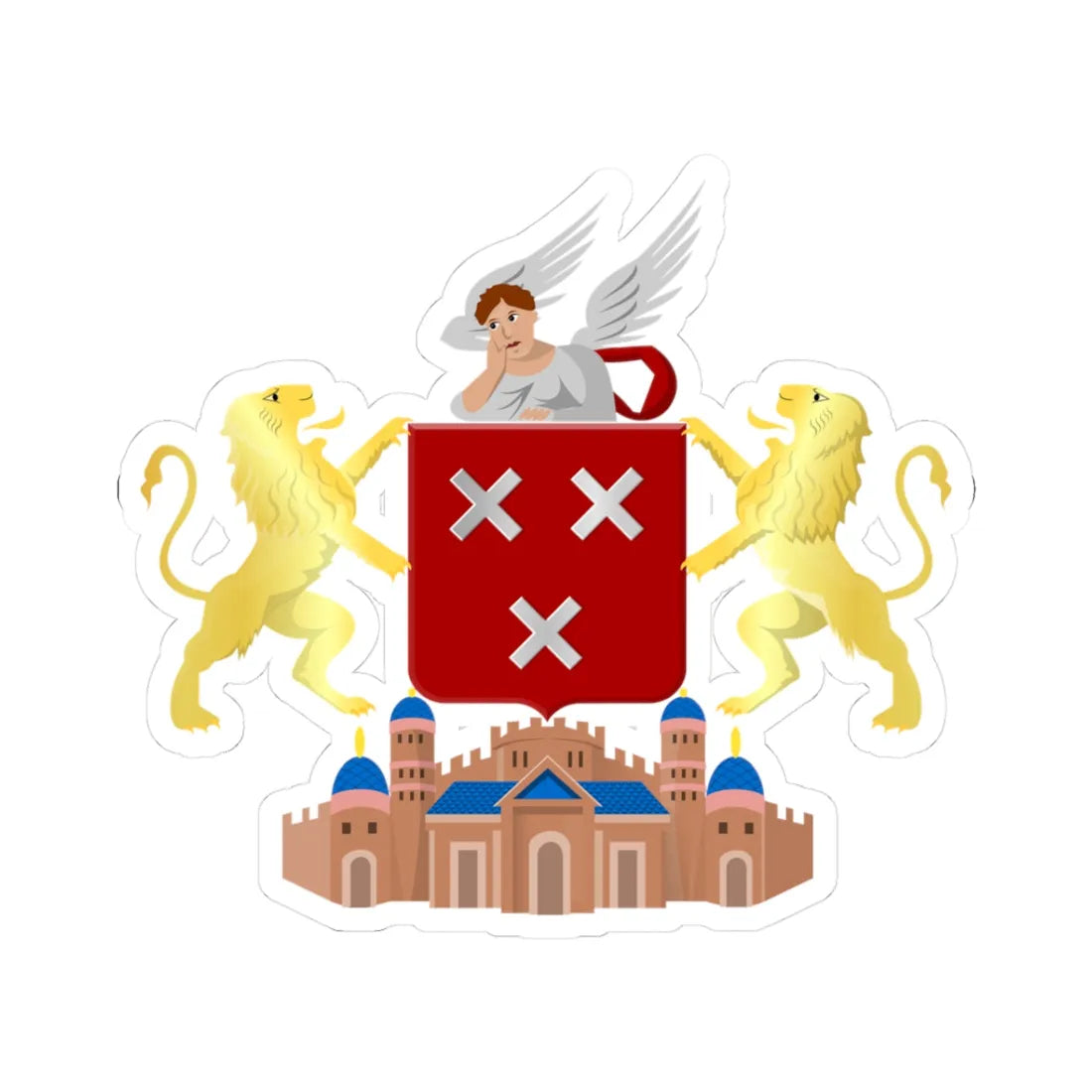 Breda wapen HRvA (Netherlands) (Coat of Arms) STICKER Vinyl Kiss-Cut Decal 3 Inch White - The Sticker Space