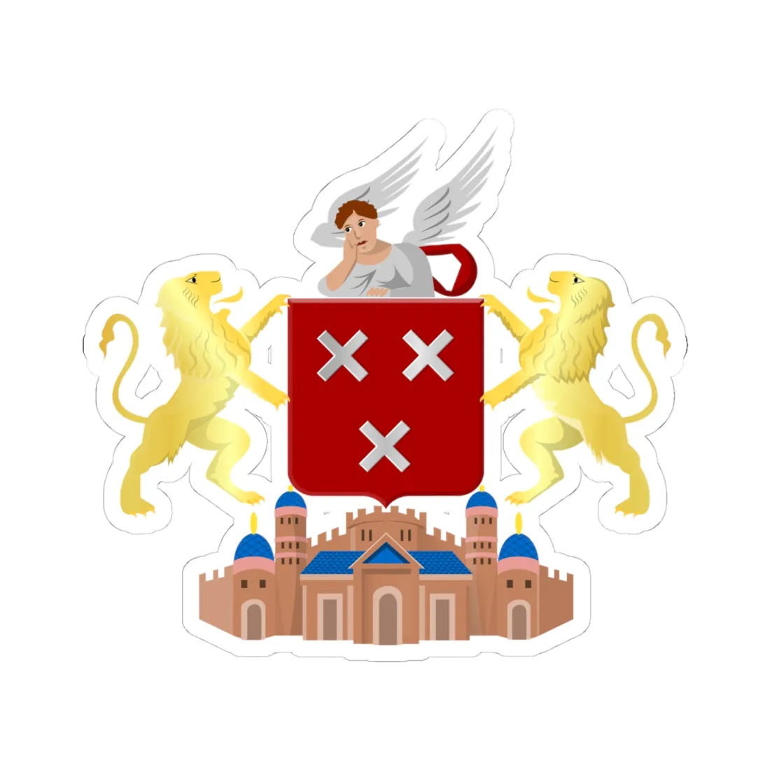 Breda wapen HRvA (Netherlands) (Coat of Arms) STICKER Vinyl Kiss-Cut Decal 4 Inch White - The Sticker Space