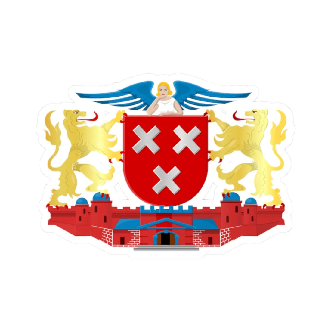 Breda wapen (Netherlands) (Coat of Arms) STICKER Vinyl Kiss-Cut Decal 2 Inch White - The Sticker Space