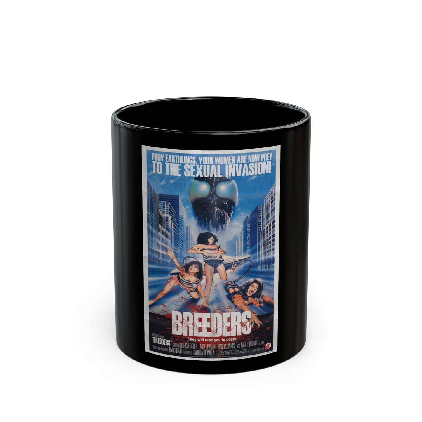 BREEDERS (RETRO) 1986 Movie Poster - Black Coffee Mug-11oz-The Sticker Space