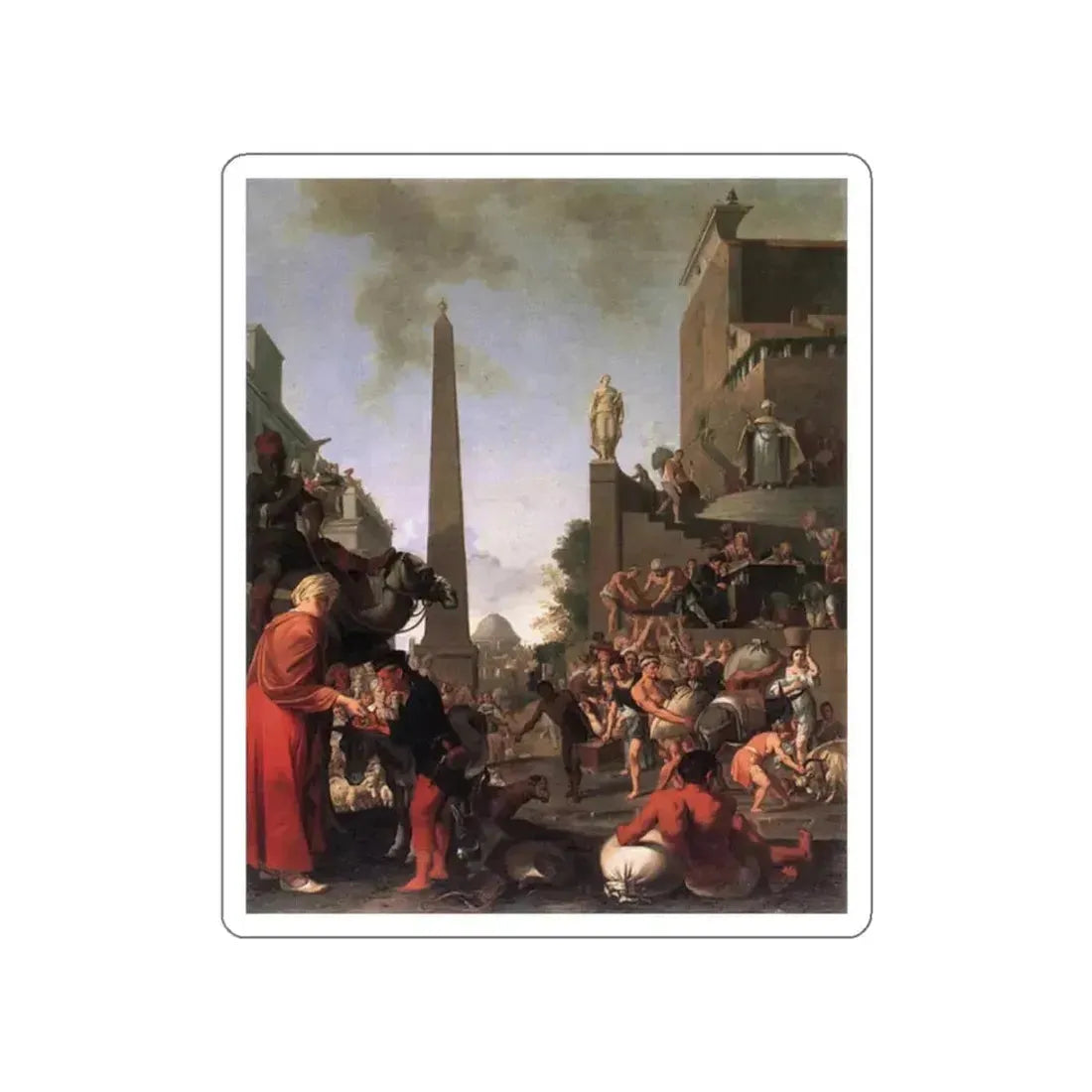 BREENBERGH, Bartholomeus - Joseph Selling Wheat to the People (Artwork) STICKER Vinyl Die-Cut Decal White Die-Cut 2 Inch - The Sticker Space