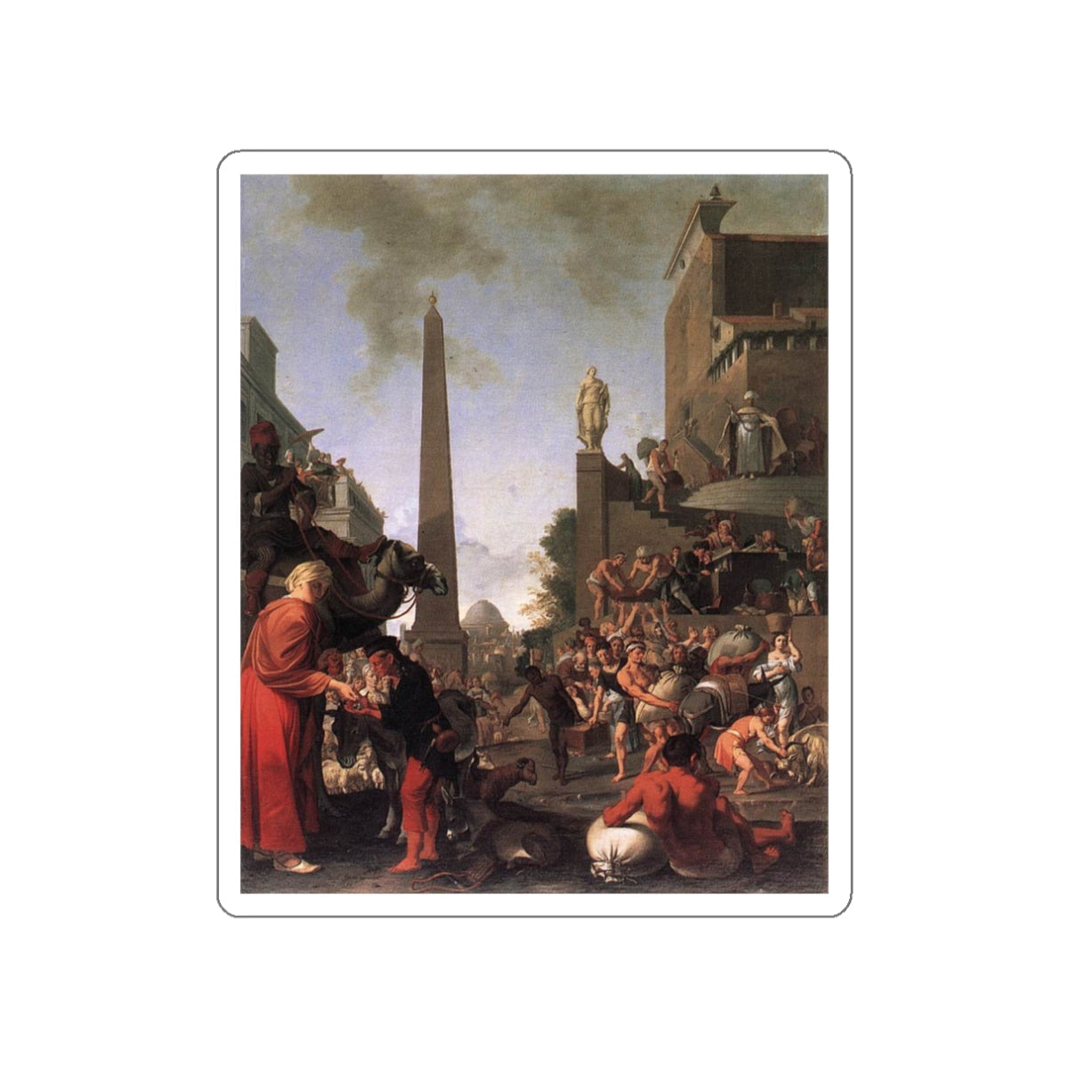 BREENBERGH, Bartholomeus - Joseph Selling Wheat to the People (Artwork) STICKER Vinyl Die-Cut Decal-White-The Sticker Space