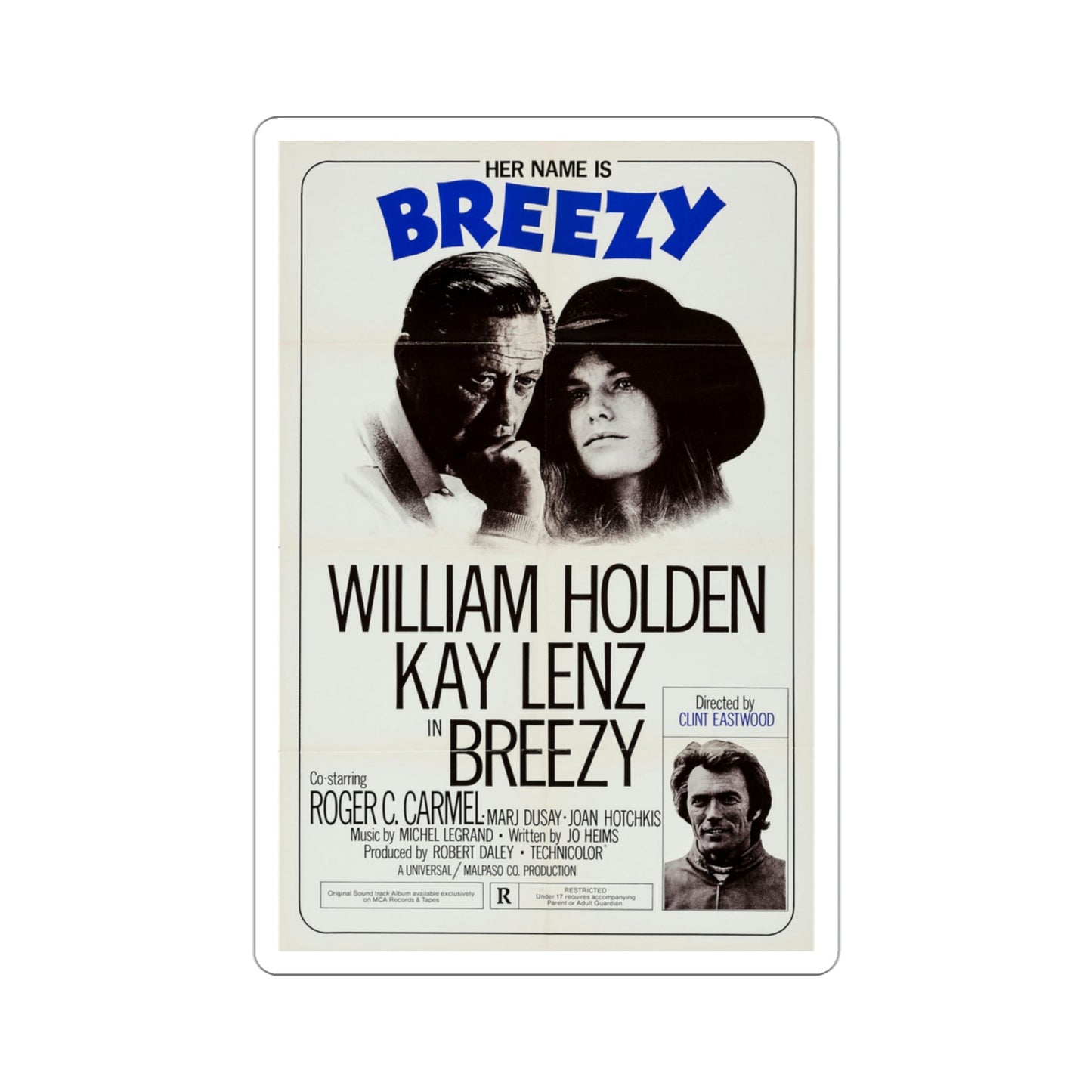 Breezy 1973 Movie Poster STICKER Vinyl Die-Cut Decal-3 Inch-The Sticker Space