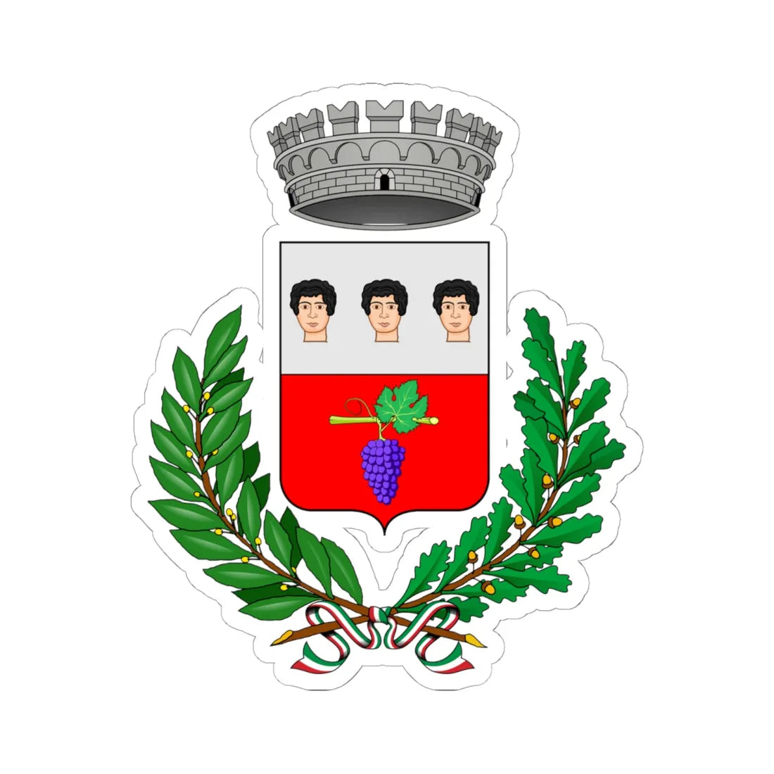 Breganze-Stemma (Italy) (Coat of Arms) STICKER Vinyl Kiss-Cut Decal 6 Inch White - The Sticker Space